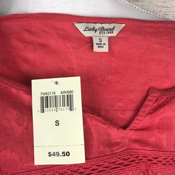 Lucky Brand top casual boho 3/4 sleeve v-neck - Picture 6 of 6